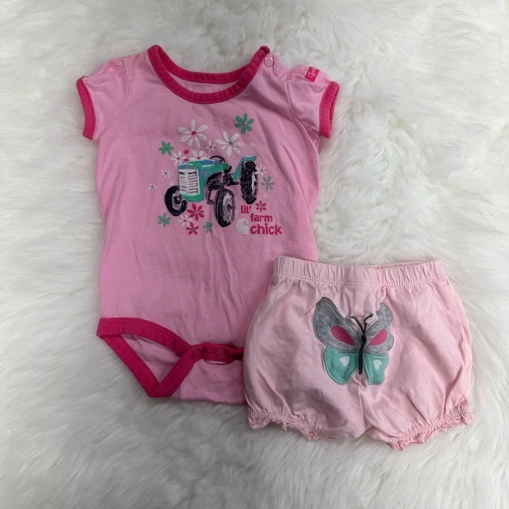 Carhartt Baby girl matching outfit set with Carter’s shorts